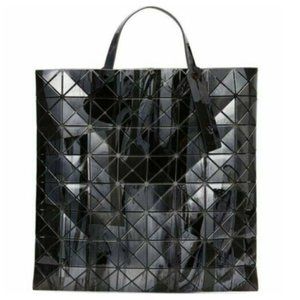 Bao Bao Issey Miyake Black Gravity Paint Geo Tote Handbag Metallic Metal NEW Bag